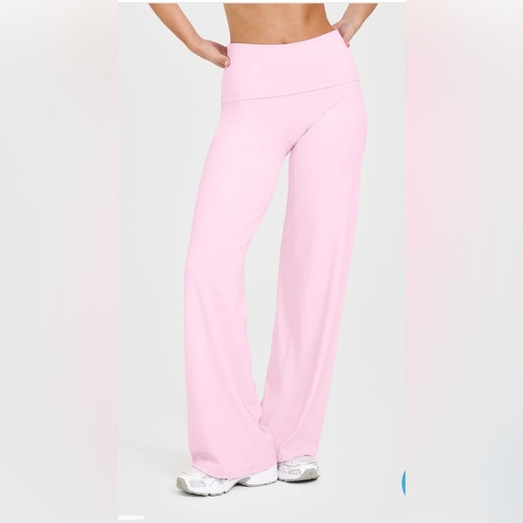 Oner Active SOFTMOTION™ FOLD OVER STRAIGHT LEG BOTTOMS Chalk Pink L short length - Picture 2 of 7
